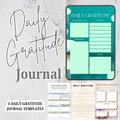 Daily Gratitude Journal PDF PNG | Mindfulness & Positive Mindset Journal | Daily Reflection & Thankfulness Pages | Instant Download