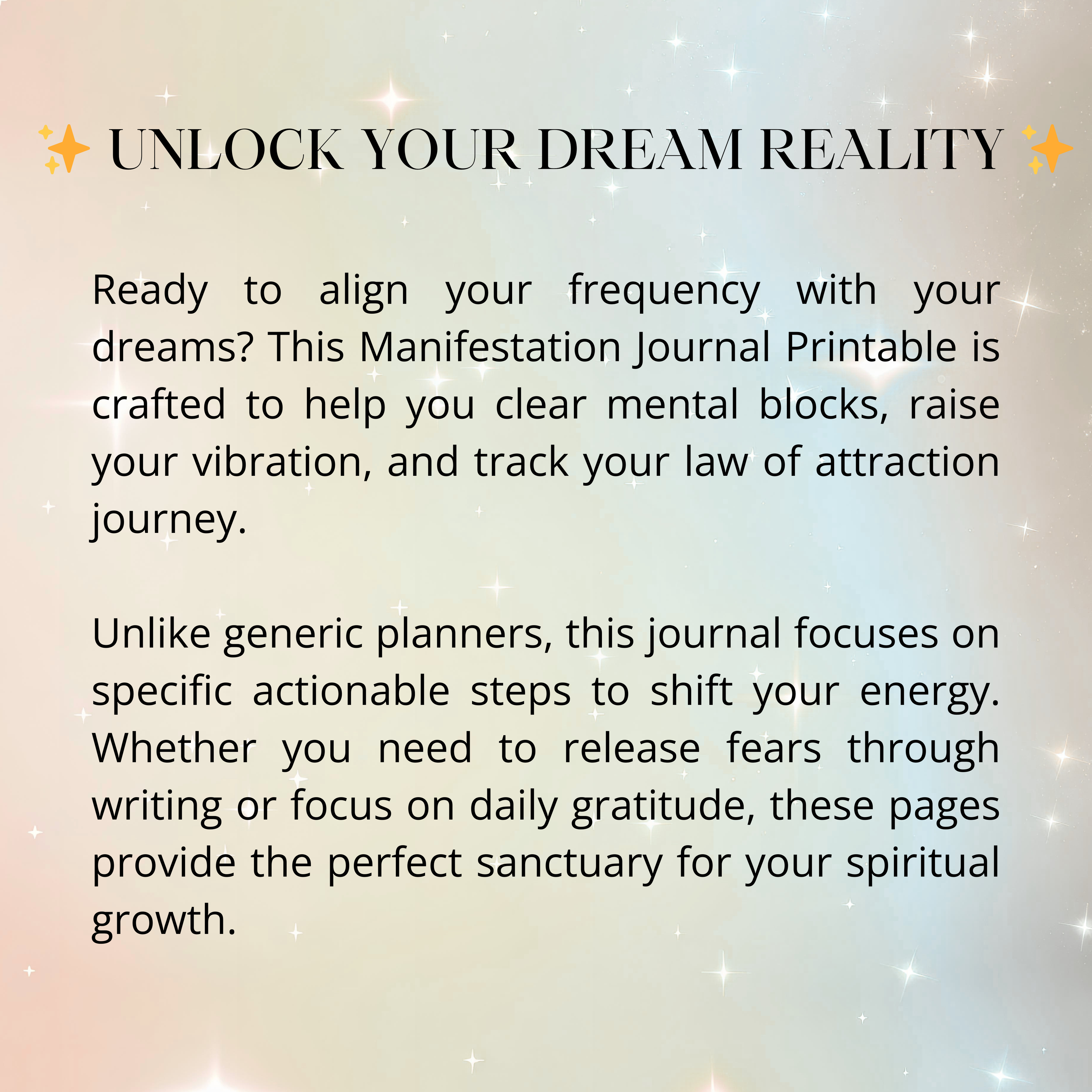 Manifestation Journal Printable PDF PNG | Law of Attraction & Mindset Journal | Affirmations, Gratitude & Goal Pages | Instant Download