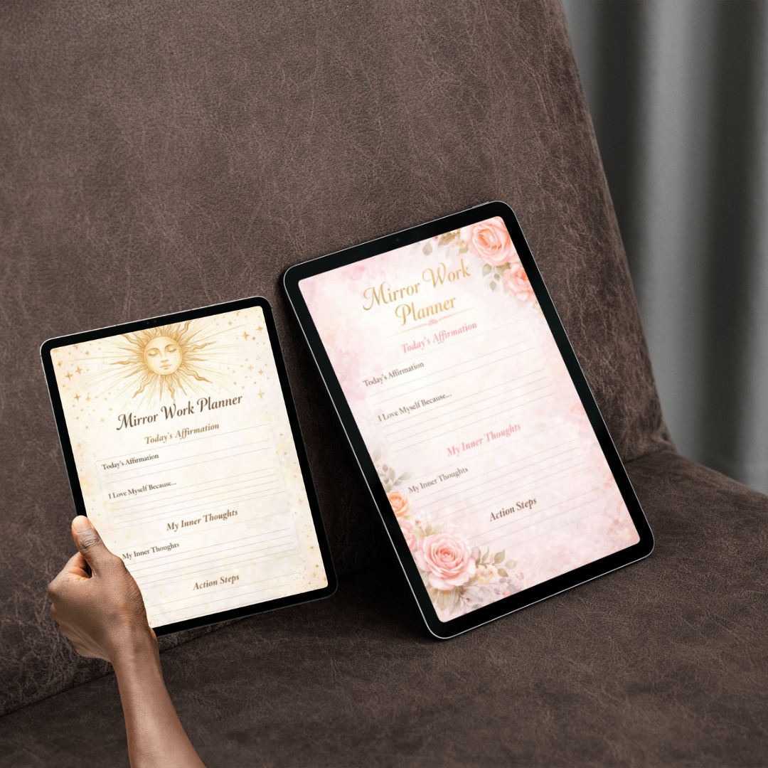 Mirror Work Planner PDF PNG | Self-Love & Affirmation Planner | Healing, Confidence & Inner Growth Tool | Instant Download
