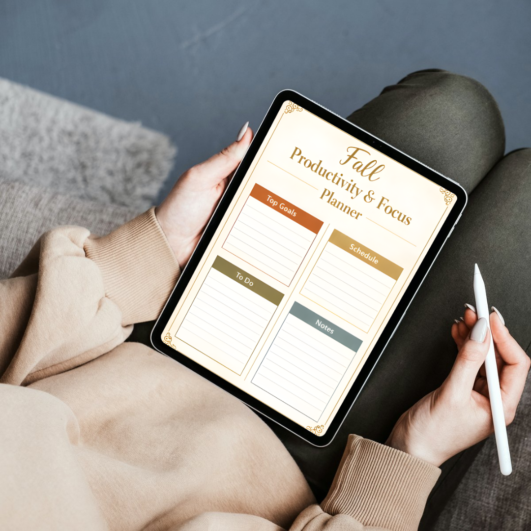 Fall Productivity and Focus Planner Printable | Autumn Goal Setting Organizer | Seasonal Focus Planner | PDF PNG Instant Download