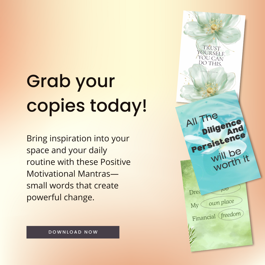 Positive Motivational Mantras PDF PNG | Daily Inspirational Quote Cards | Mindset Affirmation Art | Encouraging Words Digital Journal Tool