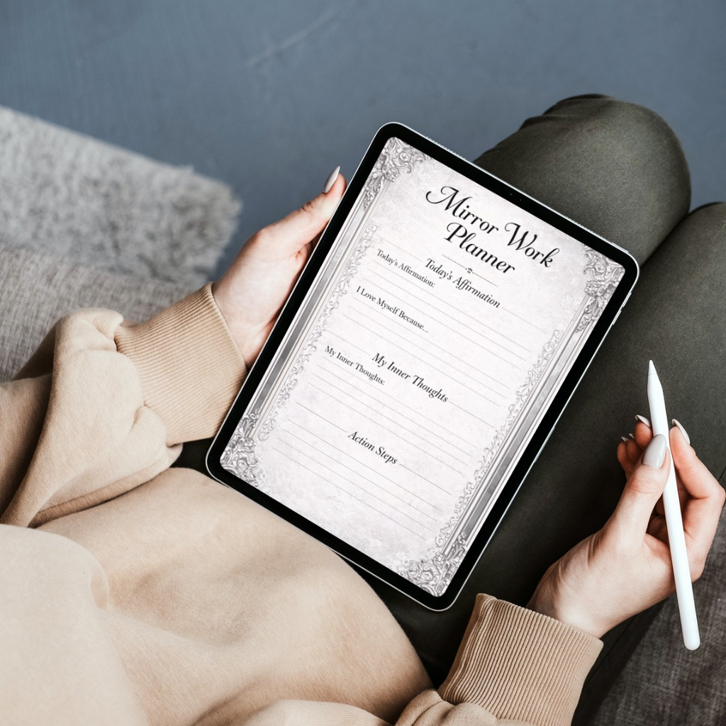 Mirror Work Planner PDF PNG | Self-Love & Affirmation Planner | Healing, Confidence & Inner Growth Tool | Instant Download