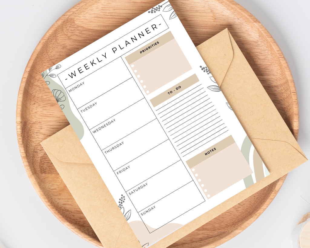 5 Printable Weekly Planner PDF PNG | Minimal Weekly Planning Pages | Productivity & Time Management Planner | Instant Download