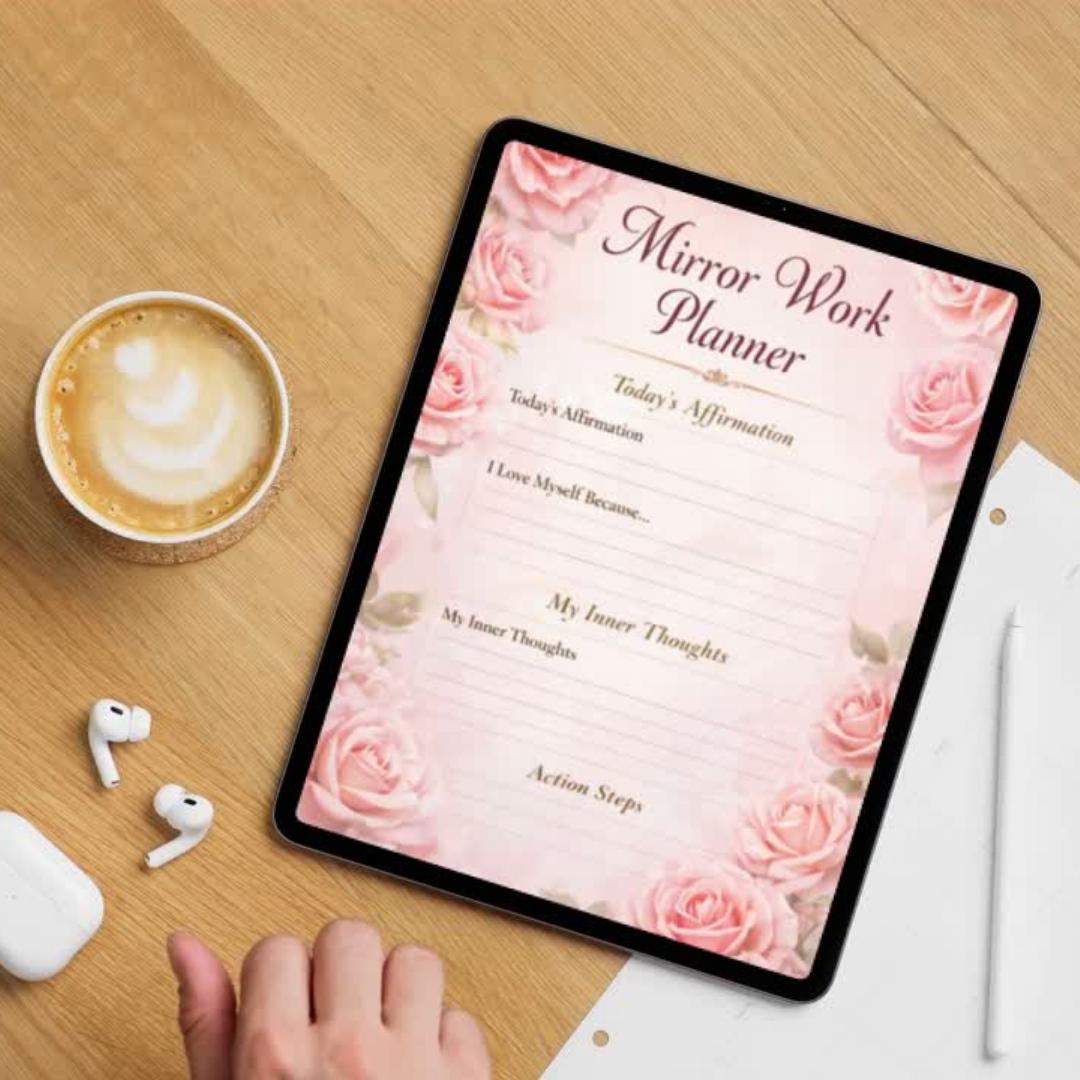 Mirror Work Planner PDF PNG | Self-Love & Affirmation Planner | Healing, Confidence & Inner Growth Tool | Instant Download