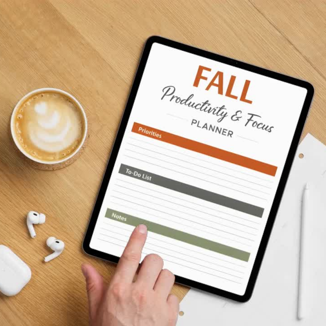 Fall Productivity and Focus Planner Printable | Autumn Goal Setting Organizer | Seasonal Focus Planner | PDF PNG Instant Download