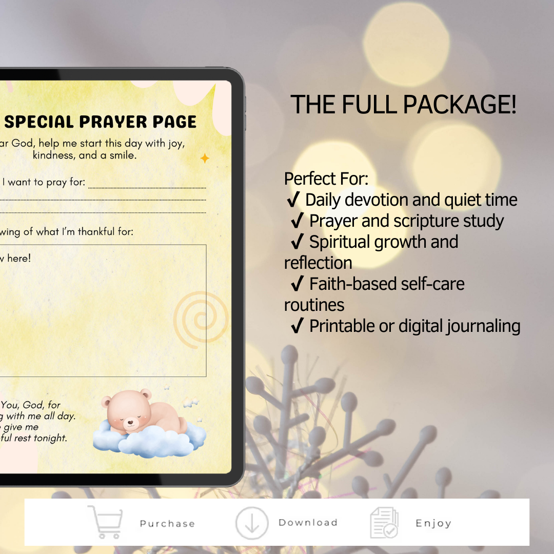 Devotional Journal PDF PNG | Daily Spiritual Prayer Reflection Notebook | Scripture Study Meditation Log | Faith Based Digital Journal Art